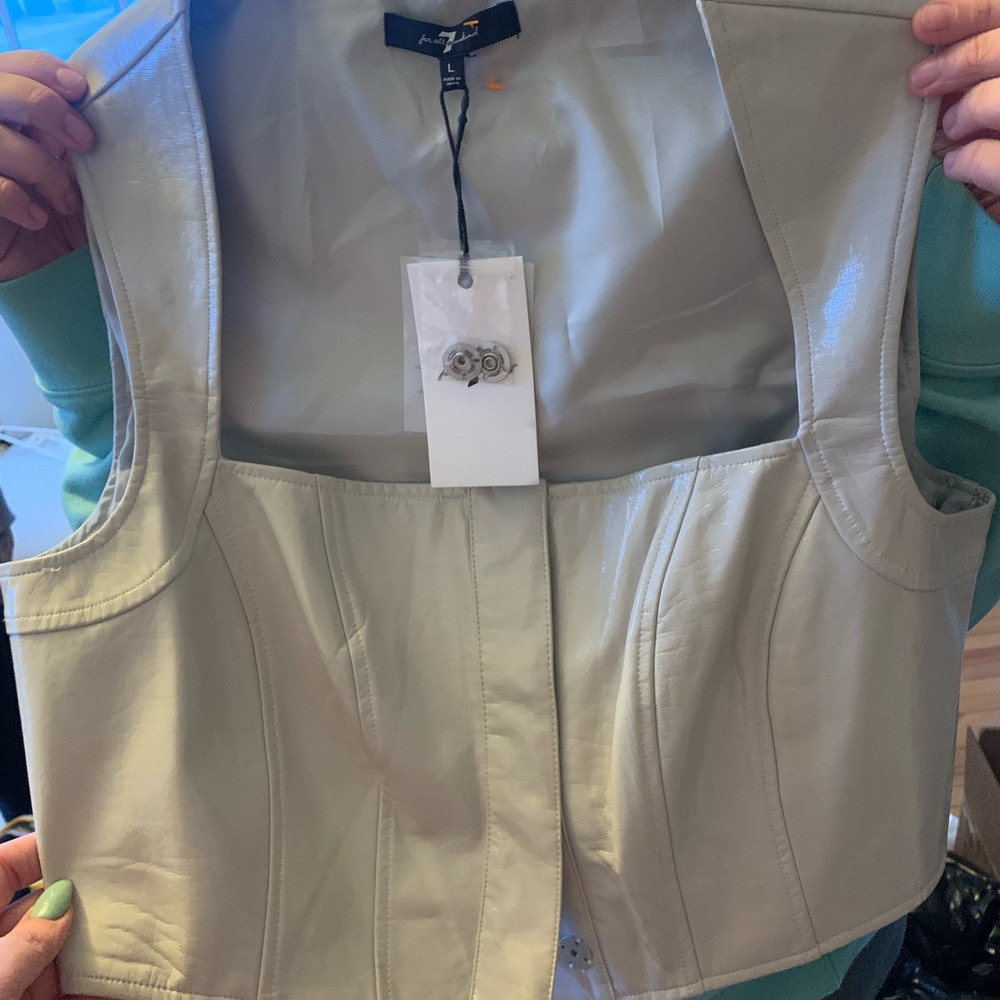 7 for all mankind Gray Leather Vest